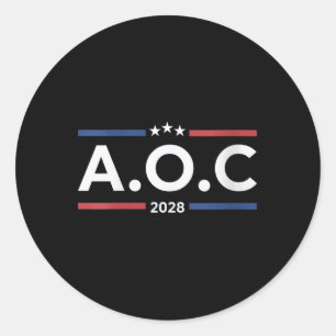 Sticker Rond Femmes Aoc Alexandria Ocasio Cortez 2028 Pour Pres