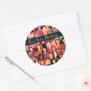 Sticker Rond Femmes Autonomisées Vote Carte Vierge Intérieure