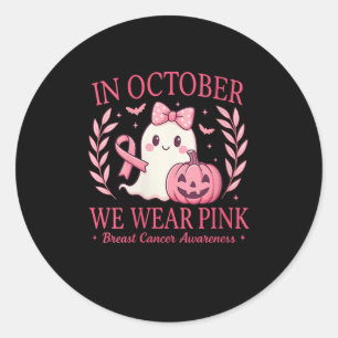 Sticker Rond Femmes Cancer Du Sein Femmes Halloween En Octobre 