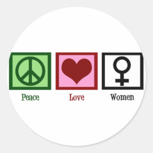 Sticker Rond Femmes d'amour de paix