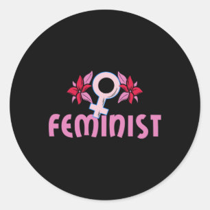 Sticker Rond Femmes féministes fortes