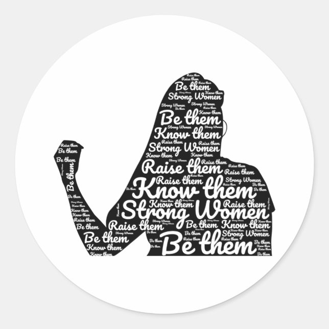 Sticker Rond Femmes féministes fortes Citations féministes fémi (Devant)