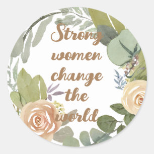 Sticker Rond femmes fortes changer le monde 8 mars égalité