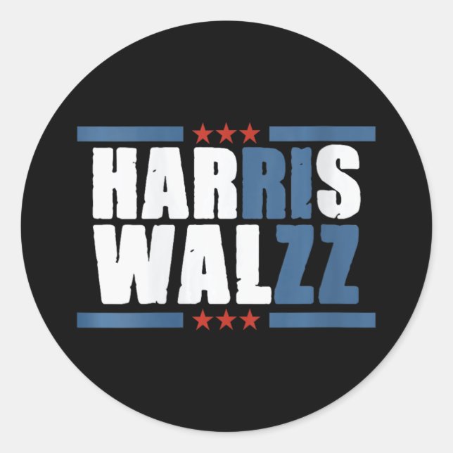 Sticker Rond Femmes Harris Wz Rizz Drôle Voter Kamala Président (Devant)