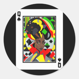 Sticker Rond Femmes Histoire des Noirs 19ème Reine Noire Q Spad