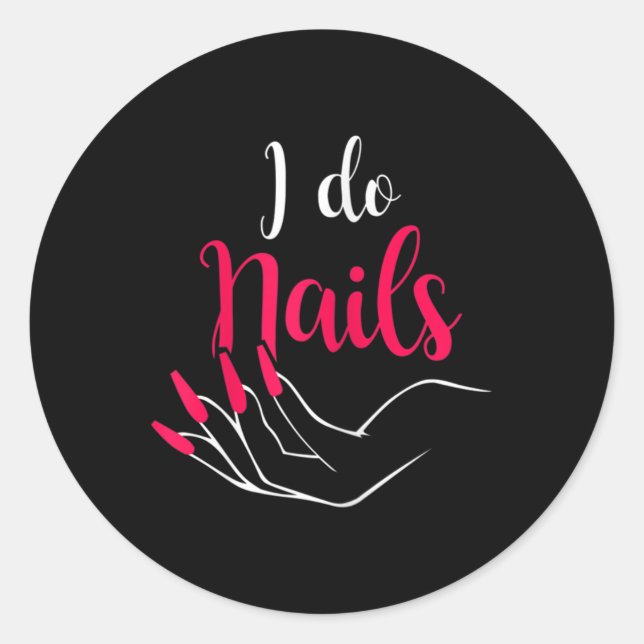 Sticker Rond Femmes Je Fais Nails Nail Tech (Devant)
