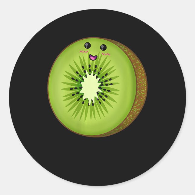 Sticker Rond Femmes Kiwi Costume Nourriture Fruit Halloween Laz (Devant)