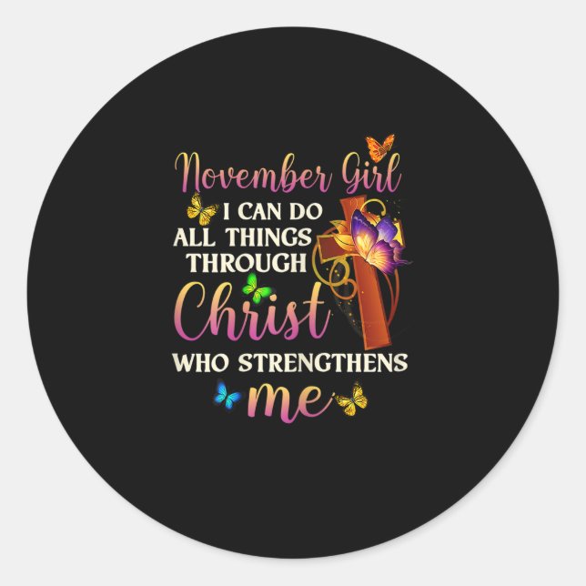 Sticker Rond Femmes Novembre Fille Heureux Anniversaire À Moi C (Devant)