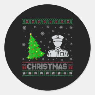 Sticker Rond FEMMES Police Jumelles Arbre Éclairage Vilain Noël