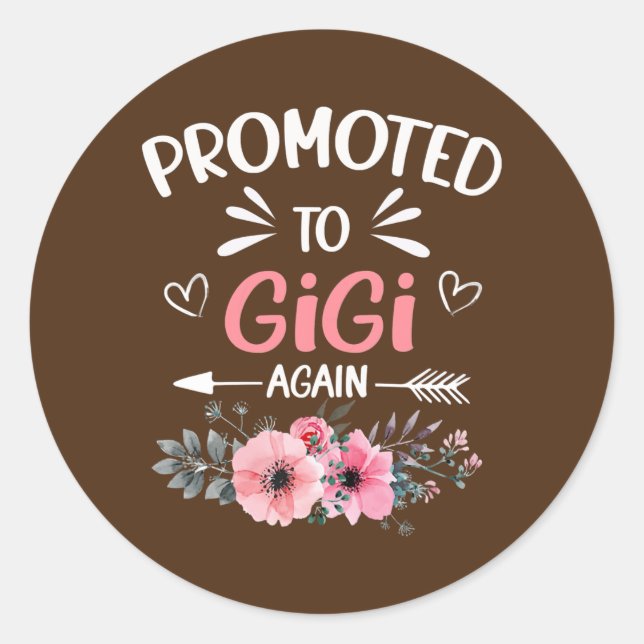 Sticker Rond Femmes promues à Gigi Fleur Nouveau Gigi (Devant)