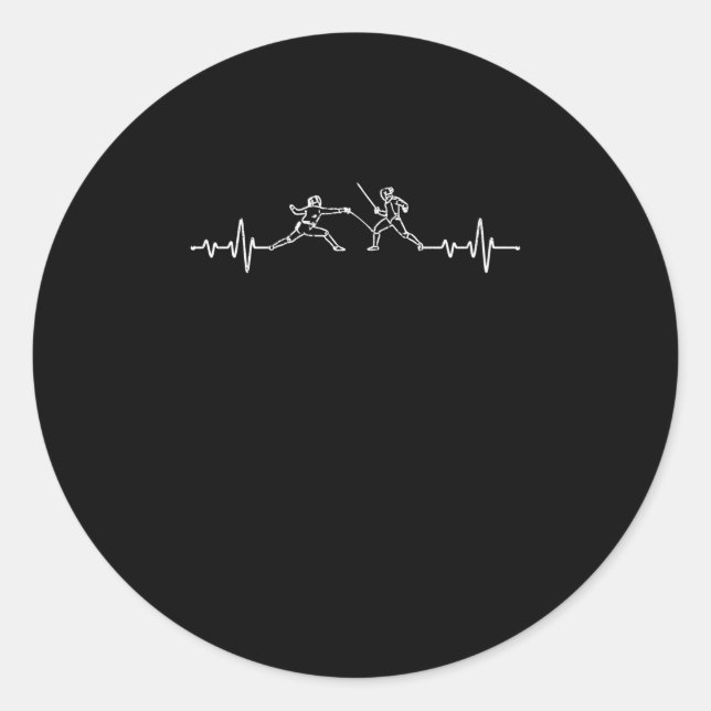 Sticker Rond Fencing hearbeat amusant fencer pouls epee (Devant)