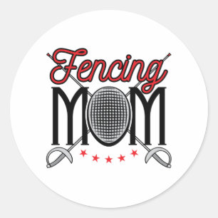 Sticker Rond Fencing Maman Mère de Fencer