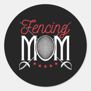 Sticker Rond Fencing Maman Mère de Fencer