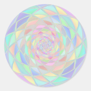 Sticker Rond Fenêtre en verre rose pastel