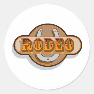 Sticker Rond Fer à cheval de rodéo