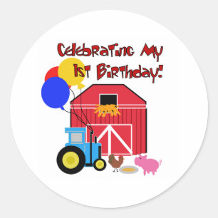 Sticker Rond Ferme 1er anniversaire