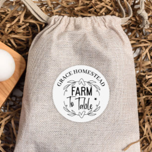 Sticker Rond Ferme à table Ajouter un nom Agriculteurs Produit