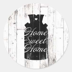 Sticker Rond Ferme Bois blanc Jeu de lait rustique Jeu de lait