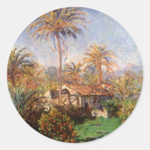 Sticker Rond Ferme de petit pays à Bordighera par Claude Monet