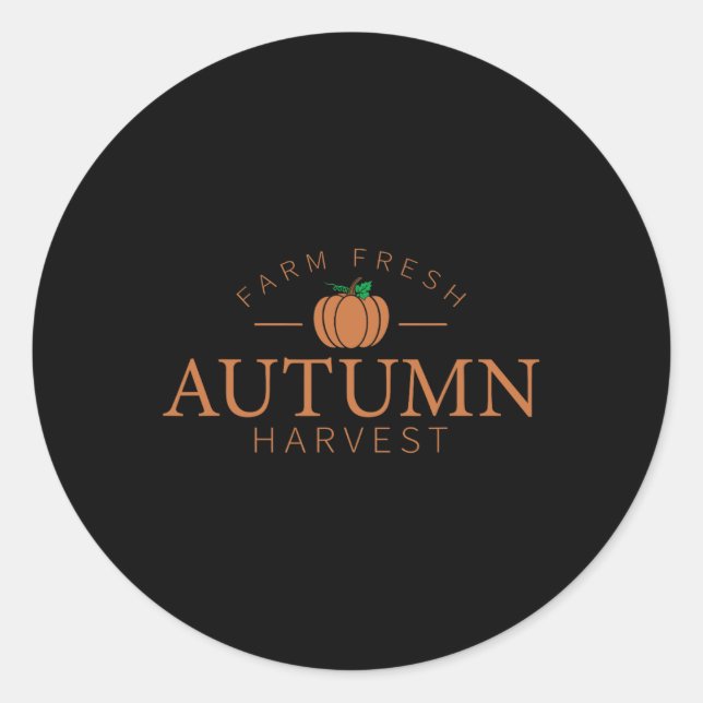 Sticker Rond Ferme Fresh Automne Harvest mignon Citrouille Patc (Devant)