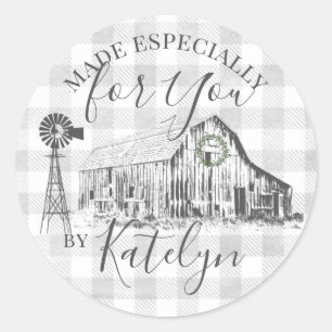 Sticker Rond Ferme Maison de Noël Fabriquée spécialement Pour V