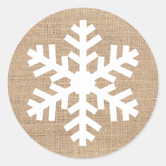 Sticker Rond Ferme moderne Noël Flambeau de neige Rustique Burl (Devant)