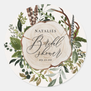 Sticker Rond Ferme rustique grange douche botanique