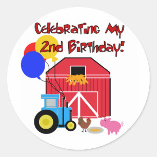 Sticker Rond Ferme T-shirts et cadeaux pour le 2e anniversaire
