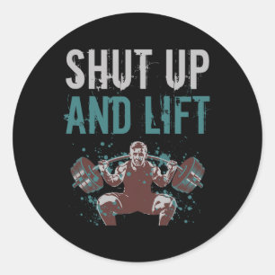 Sticker Rond Fermer Et Ascenseur Motivationnel Citation Fitness
