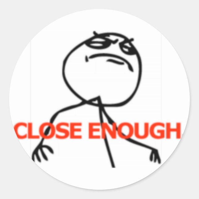 Sticker Rond Fermer suffisamment la face comique (Devant)