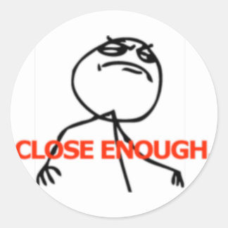 Sticker Rond Fermer suffisamment la face comique