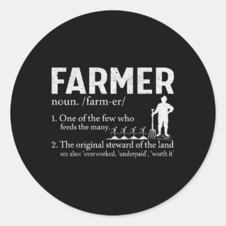 Sticker Rond Fermier L'Un Des Rares Qui Nourrit L'Agriculture Y