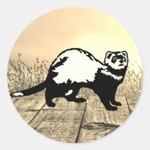 Sticker Rond Ferret