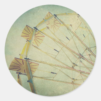 Sticker Rond Ferris Wheel Vintage Print