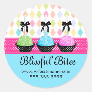 Sticker Rond Festif Colorful Cake Pops Boulangerie Cachets