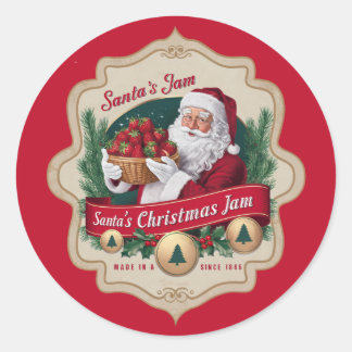 Sticker Rond Festif Noël Père Noël Jam