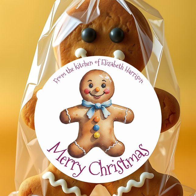 Sticker Rond Festif pain d'épices Homme biscuit pâtisserie de N (Créateur téléchargé)