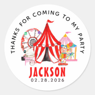 Sticker Rond Festival de cirque du Carnaval moderne Spectacle E