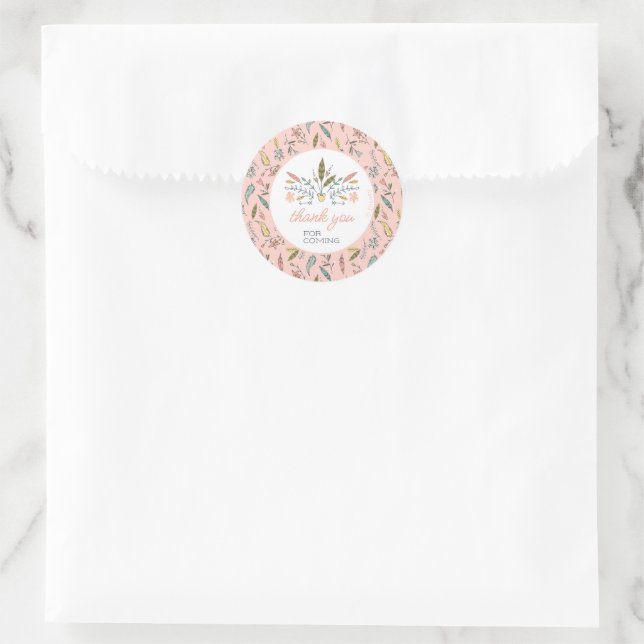 Sticker Rond Festival Minnie Mouse Boho Anniversaire (Sac)