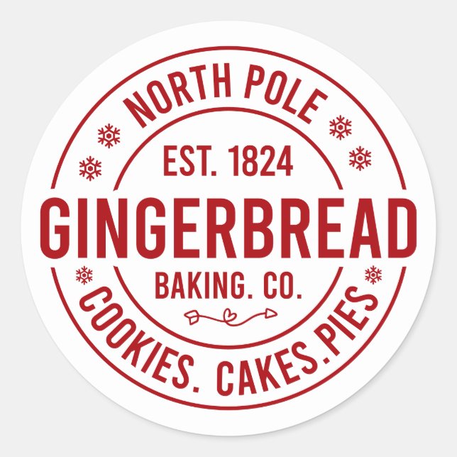 Sticker Rond Festive Christmas North Pole gingerbread (Devant)