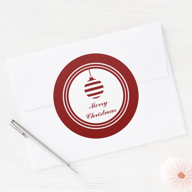 Sticker Rond Festive Red Joyeux Noël (Enveloppe)