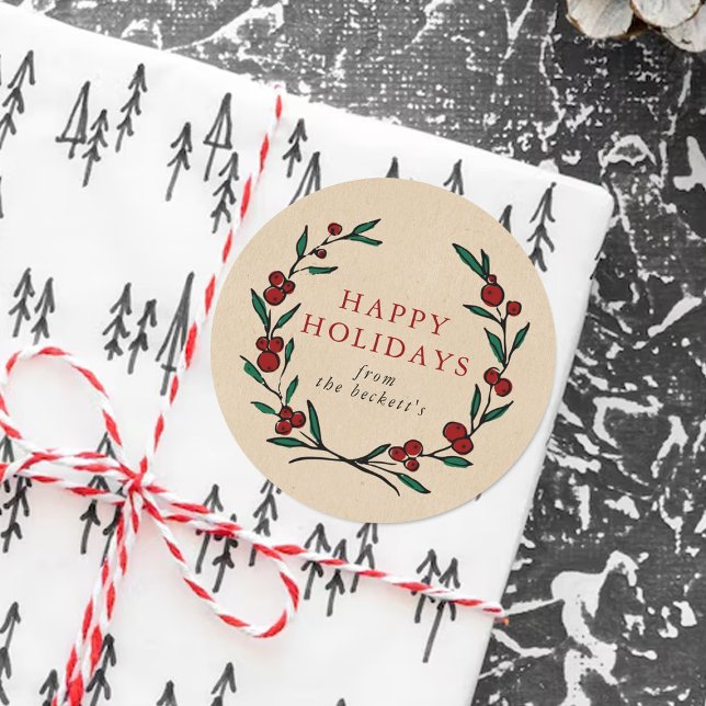 Sticker Rond Festive Wreath Noël (Créateur téléchargé)