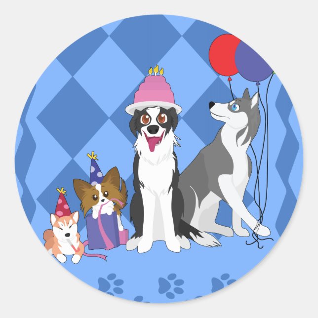Sticker Rond Fêtards (Devant)