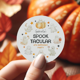 Sticker Rond Fête Anniversaire de enfant Spooktacular Ghosts
