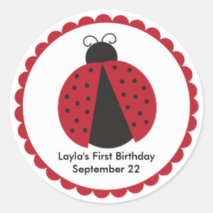 Sticker Rond Fête Anniversaire de Ladybug Cute Favoriser