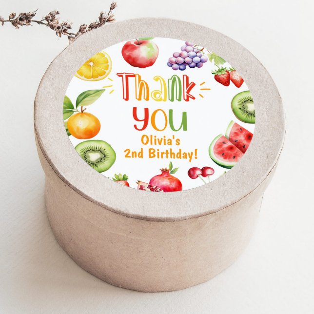 Sticker Rond Fête aux fruits à deux tti frutti merci (Créateur téléchargé)