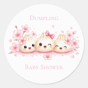 Sticker Rond Fête Bébé Fille Mignonne Boulette