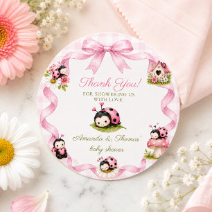 Sticker Rond Fête bébé Little Love Bug Girl