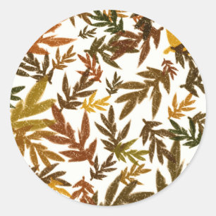 Sticker Rond Fête Colorée et Fantaisiste de l'Automne aux Feuil