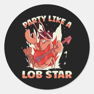 Sticker Rond Fête Comme Un Homard Étoile De Lob
